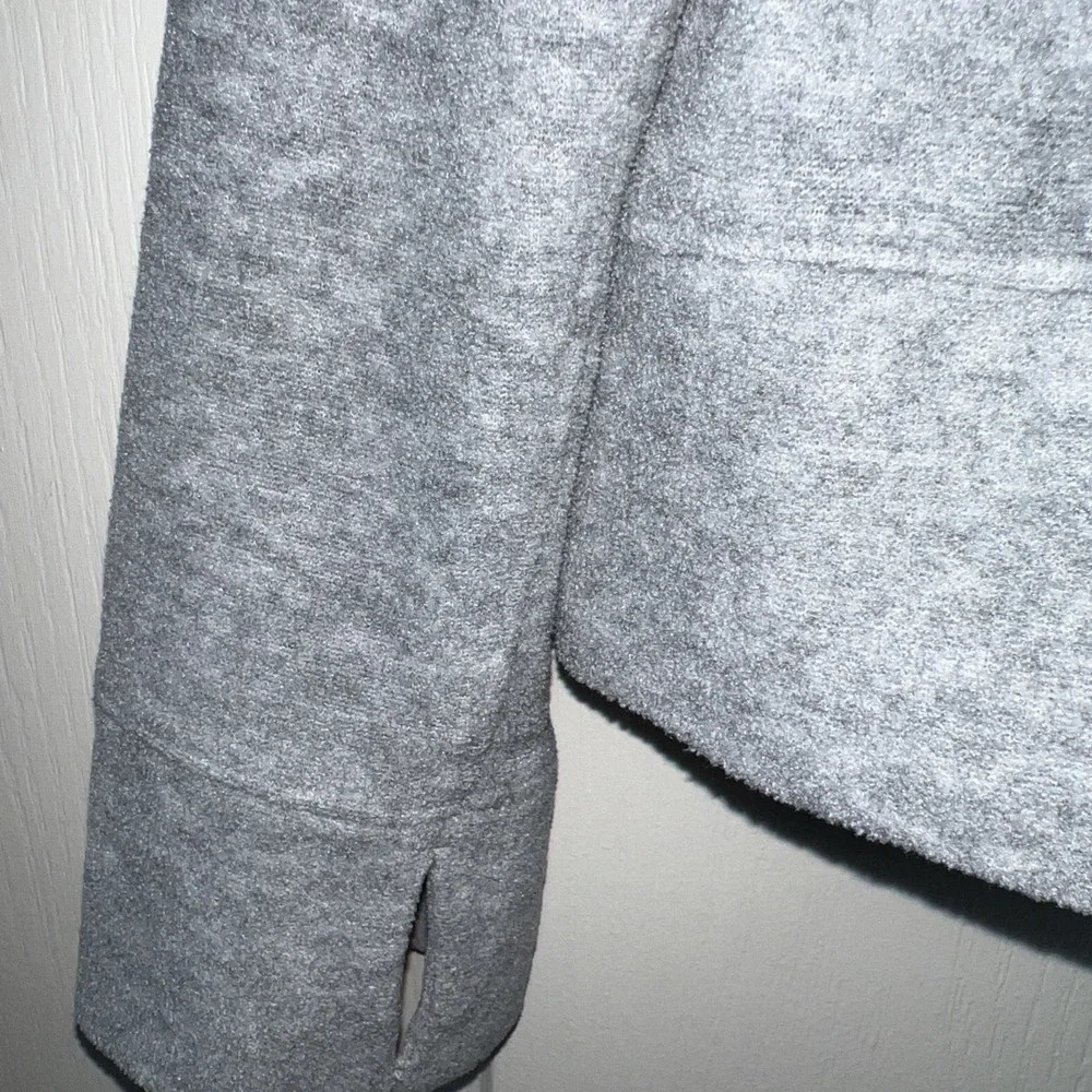 Lululemon Gray‎ Cowl Neck Pullover Sweatshirt Women's 12 Ribbon Drawcord  F7